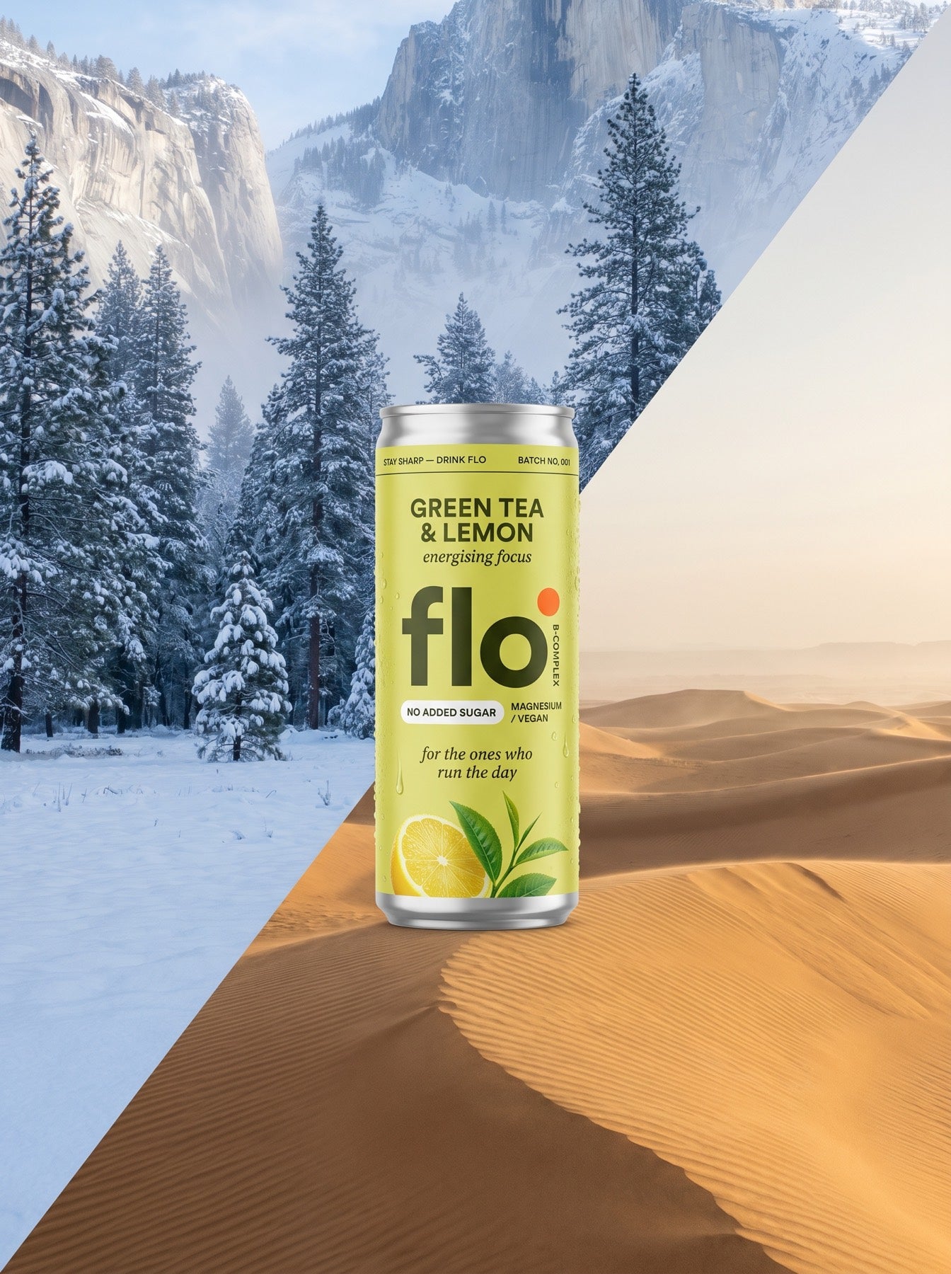 Focus Flow can floating between a snowy alpine forest and rolling desert dunes